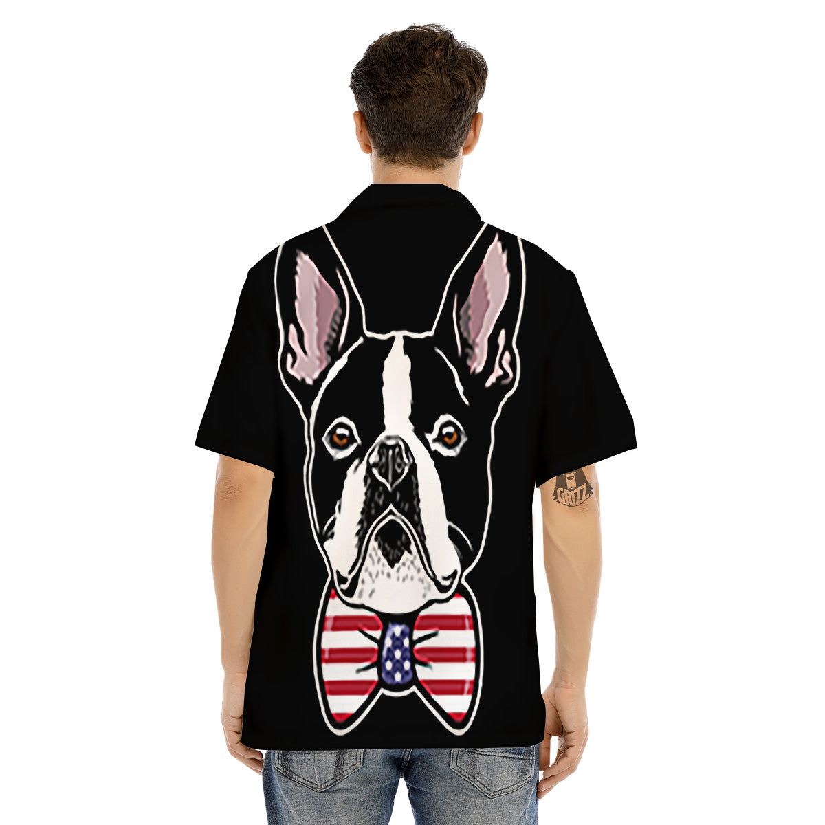 Puppy Faces Boston Terrier Print Men's Hawaiian Shirt-grizzshop