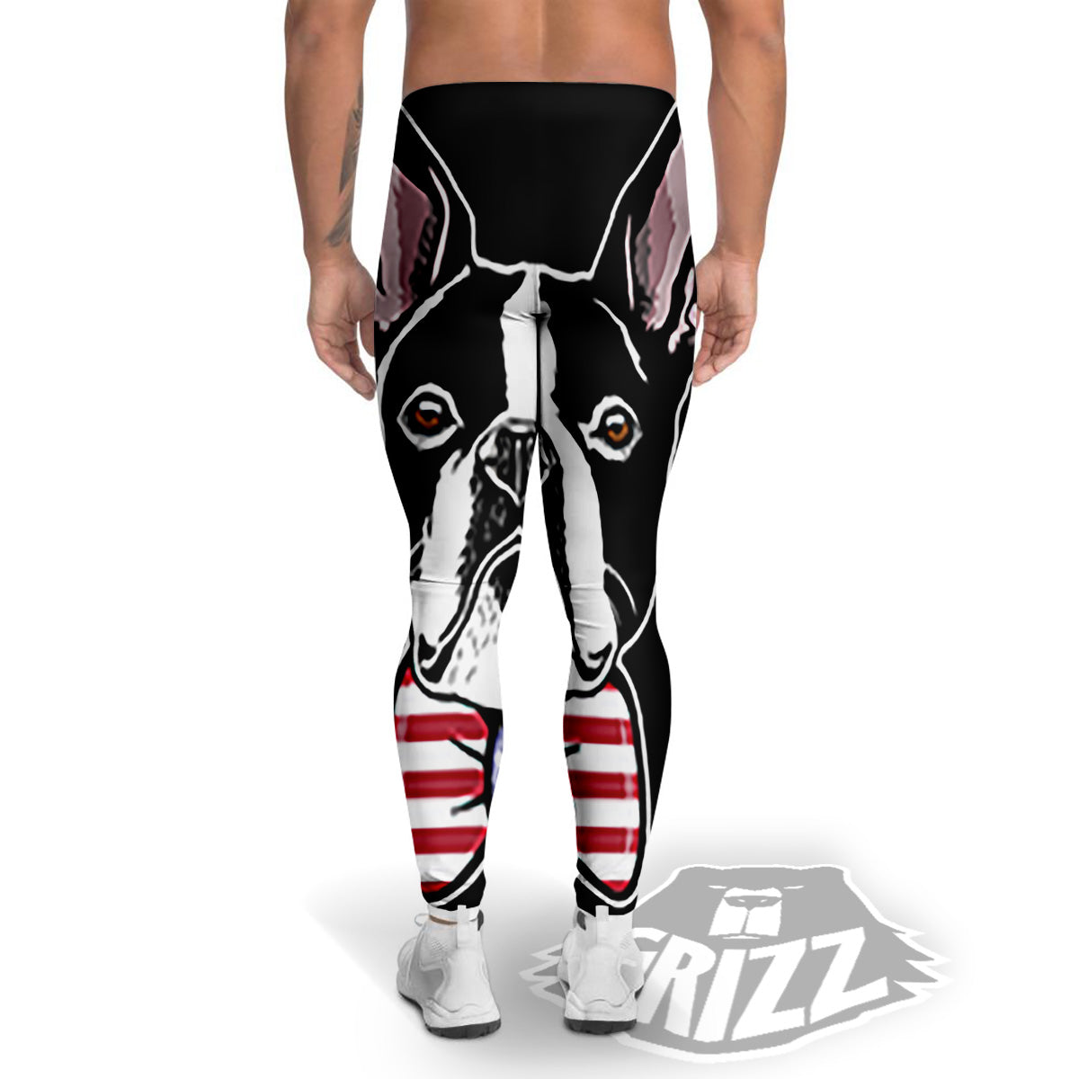 Puppy Faces Boston Terrier Print Men's Leggings-grizzshop
