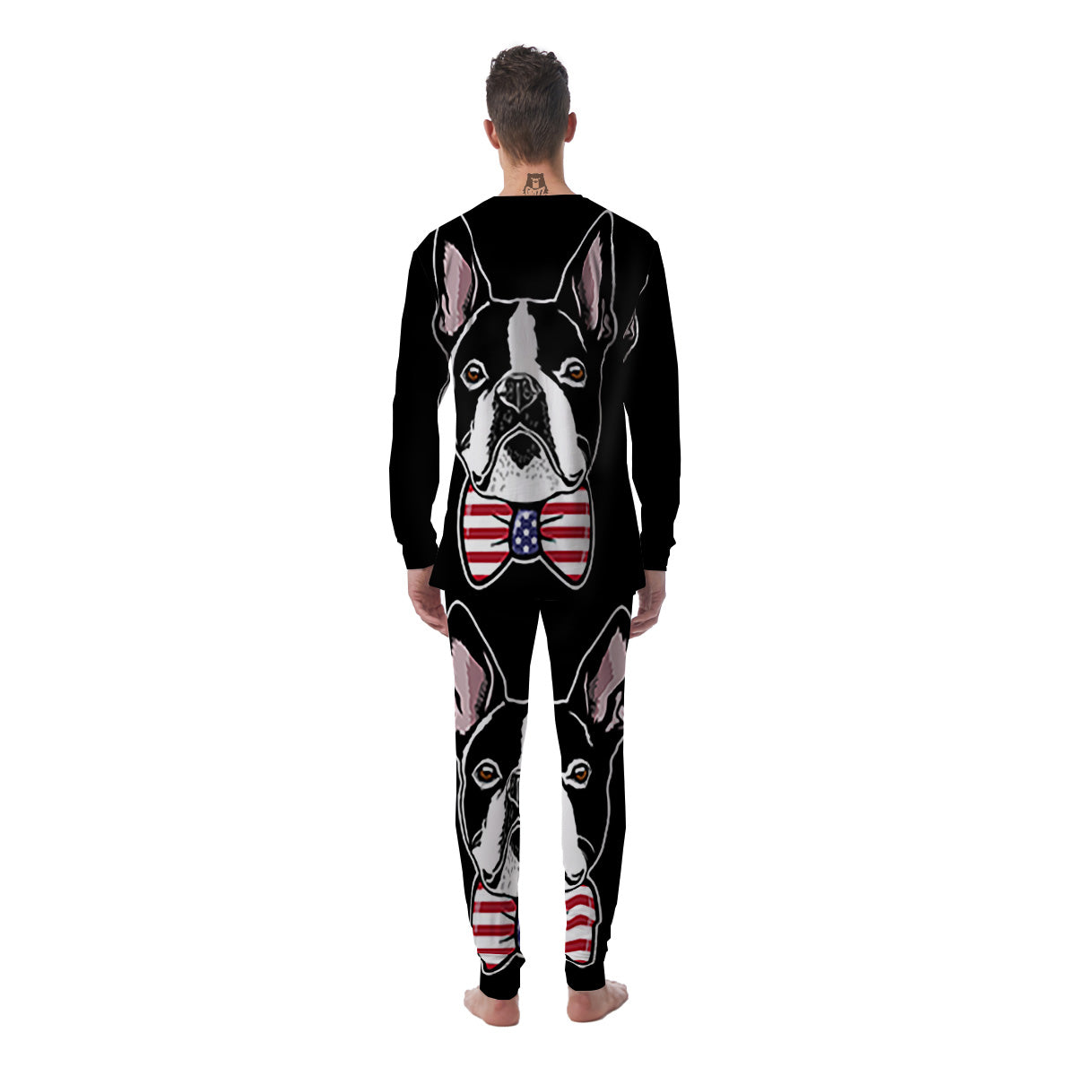 Puppy Faces Boston Terrier Print Men's Pajamas-grizzshop