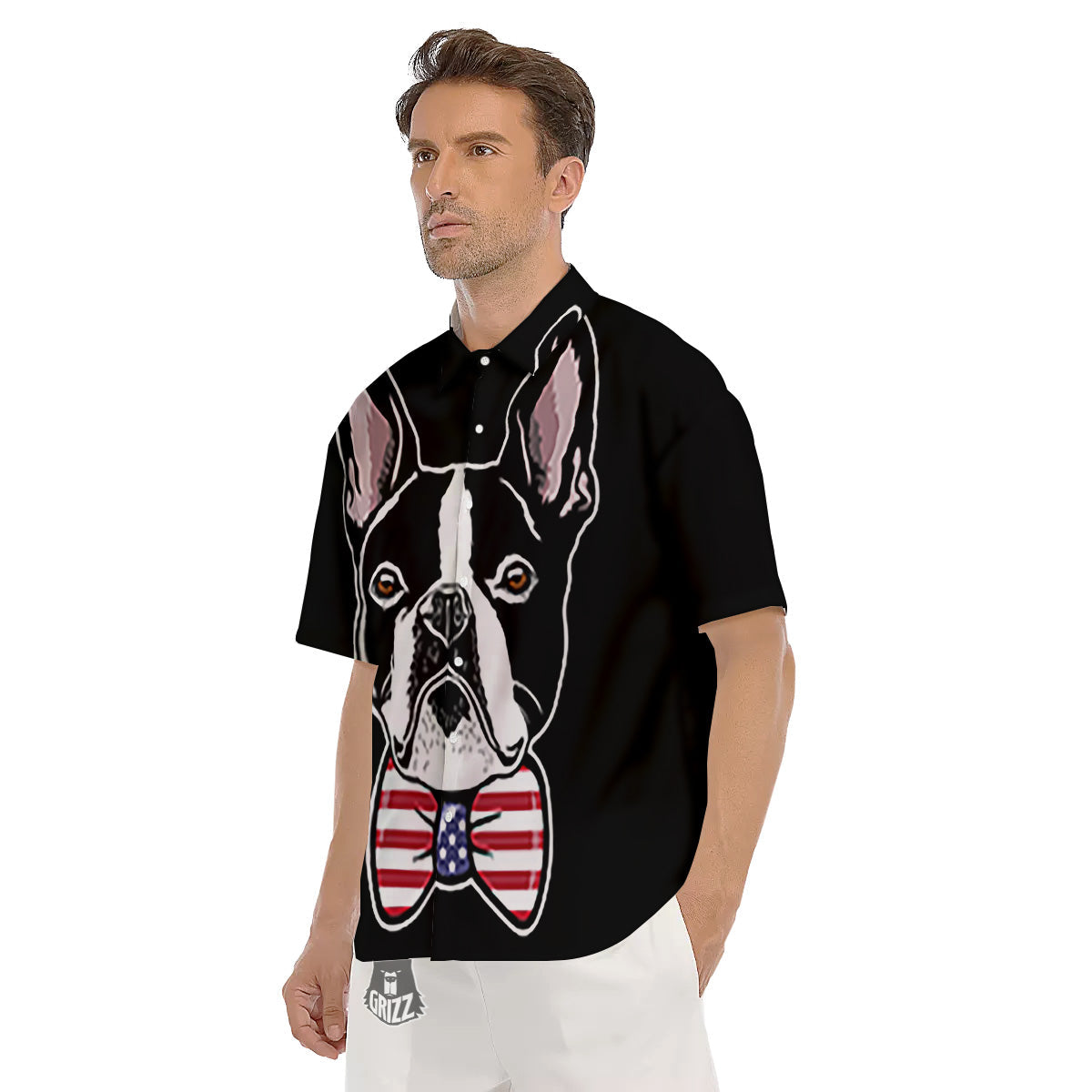 Puppy Faces Boston Terrier Print Men's Short Sleeve Shirts-grizzshop