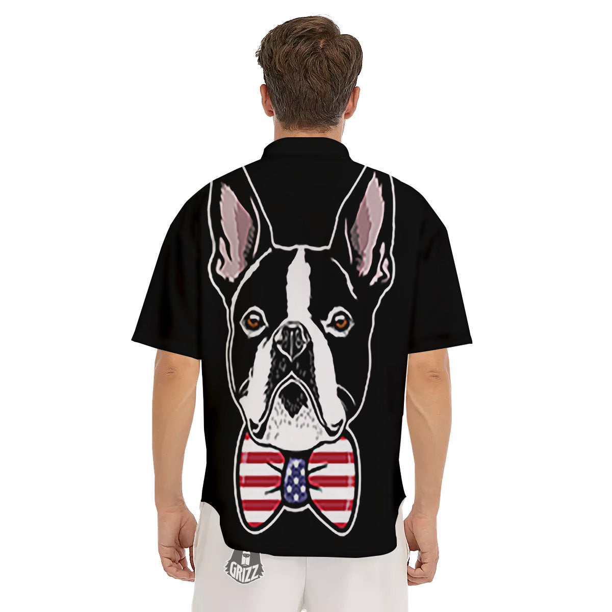 Puppy Faces Boston Terrier Print Men's Short Sleeve Shirts-grizzshop