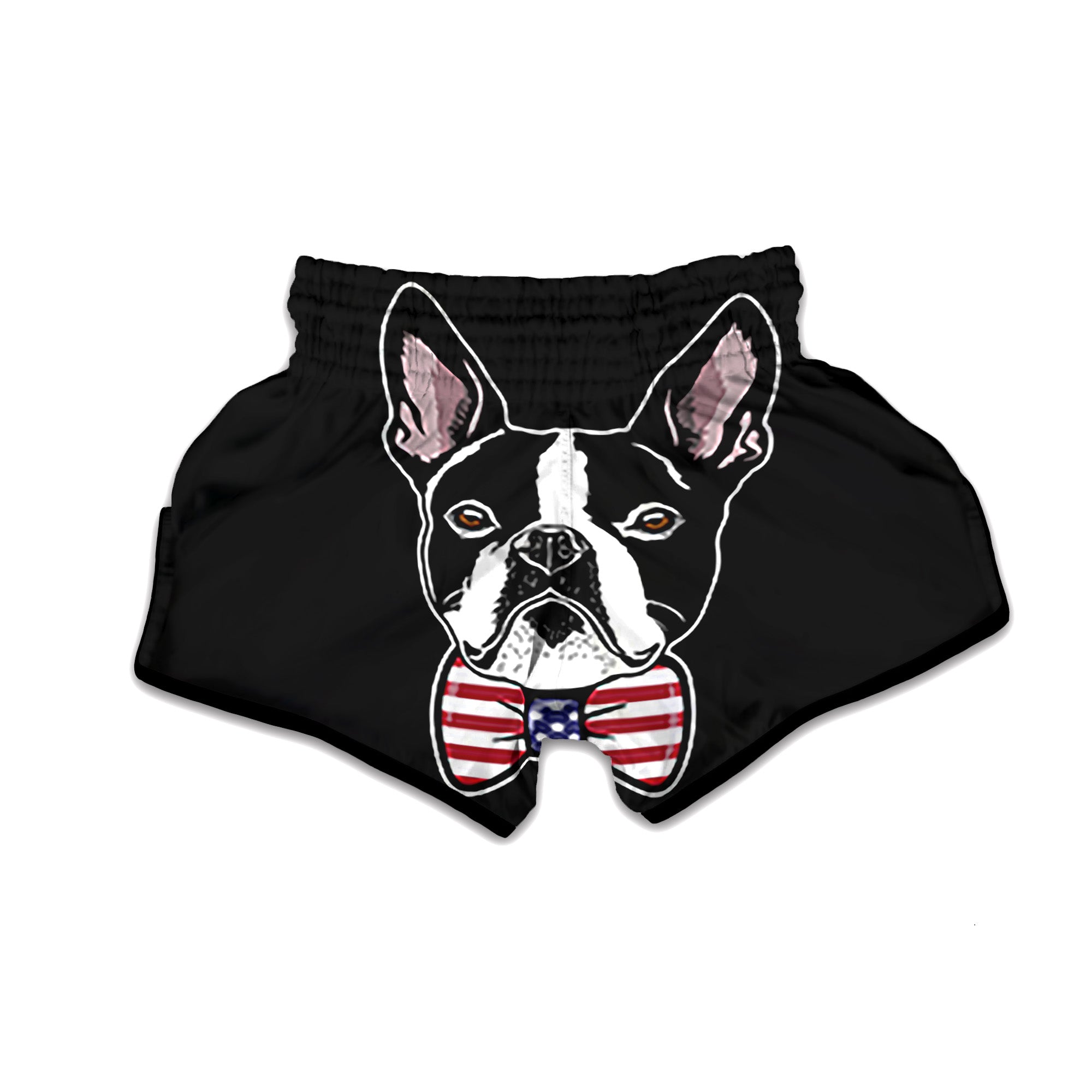 Puppy Faces Boston Terrier Print Muay Thai Boxing Shorts-grizzshop
