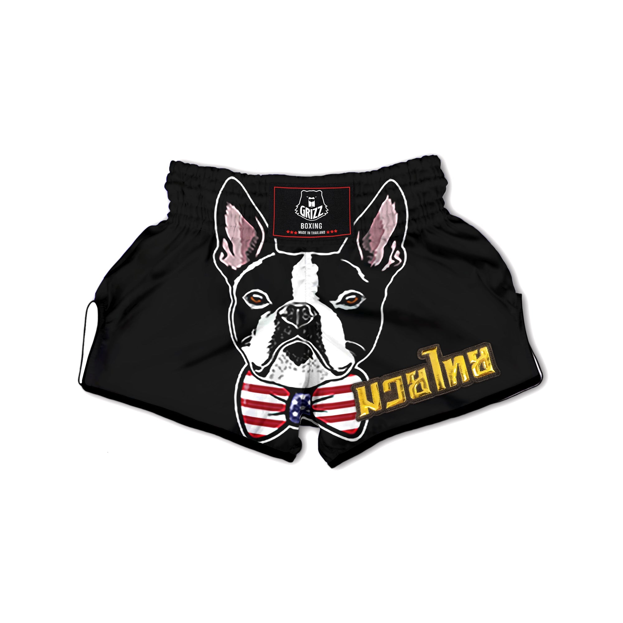 Puppy Faces Boston Terrier Print Muay Thai Boxing Shorts-grizzshop