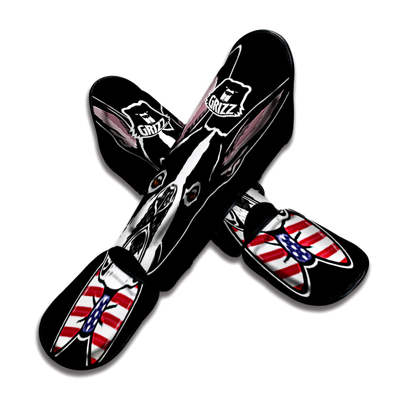 Puppy Faces Boston Terrier Print Muay Thai Shin Guards-grizzshop