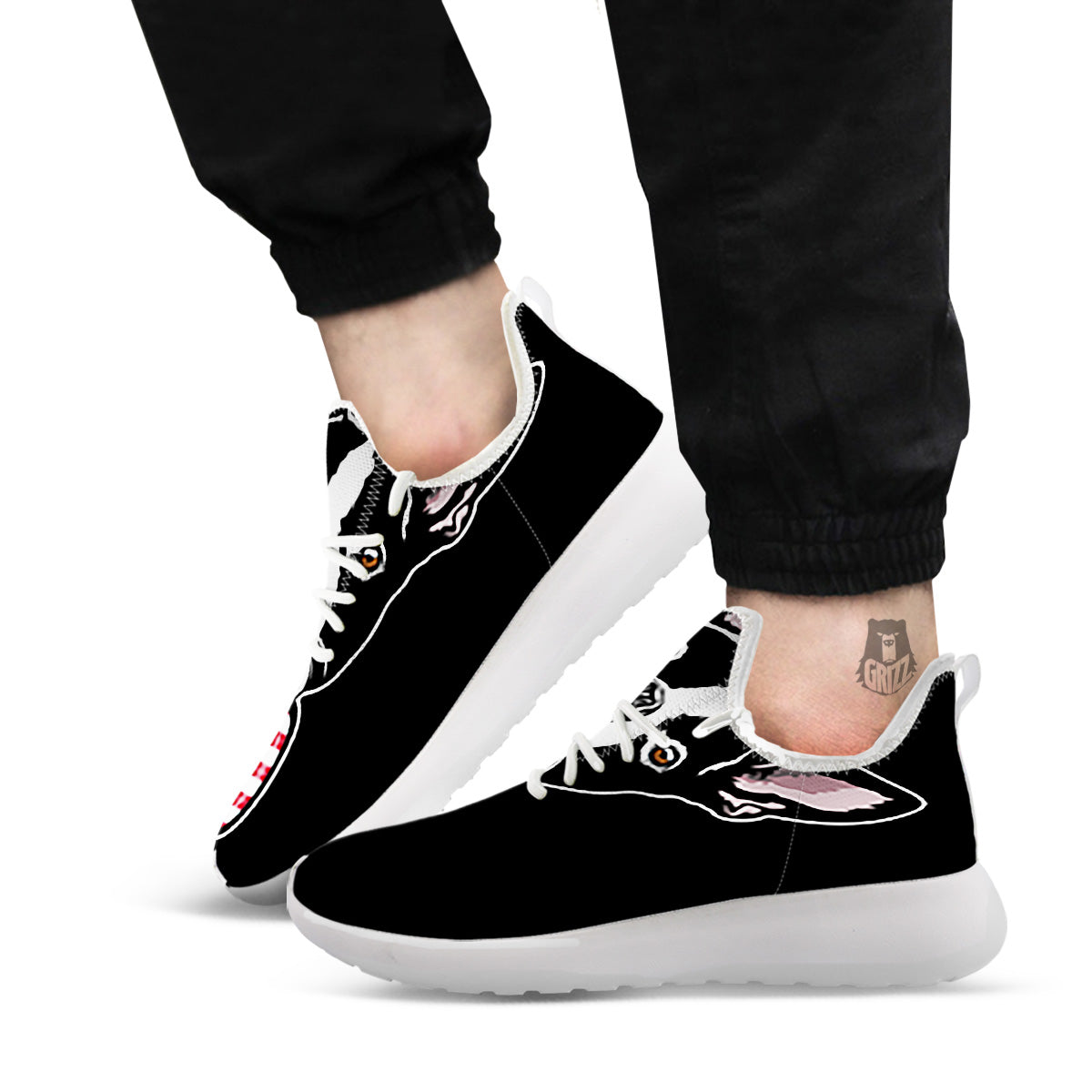 Puppy Faces Boston Terrier Print White Athletic Shoes-grizzshop