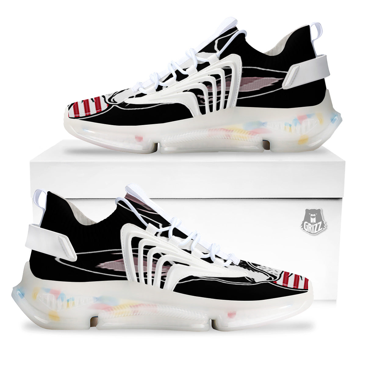 Puppy Faces Boston Terrier Print White Gym Shoes-grizzshop