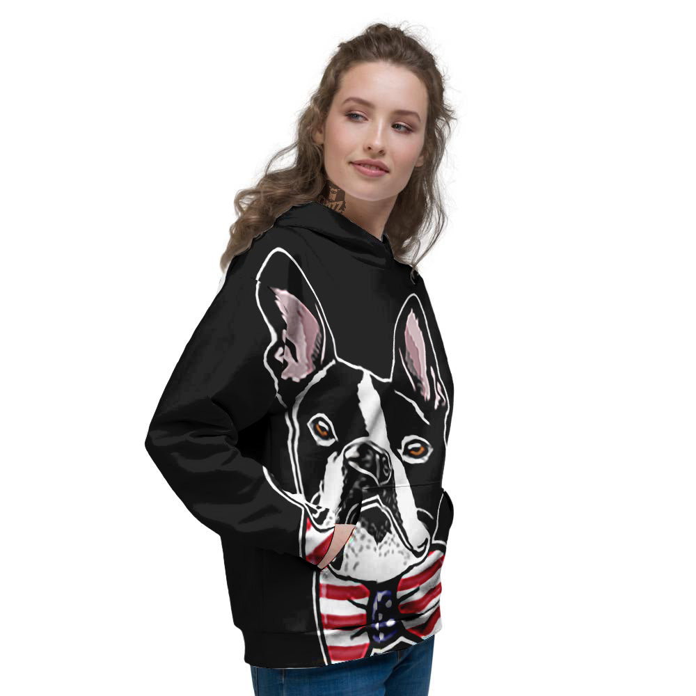 Puppy Faces Boston Terrier Print Women's Hoodie-grizzshop