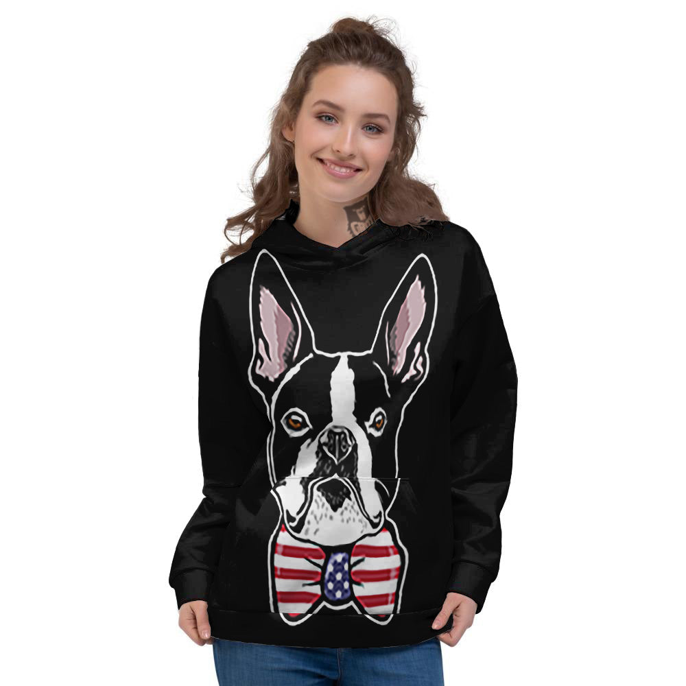 Puppy Faces Boston Terrier Print Women's Hoodie-grizzshop