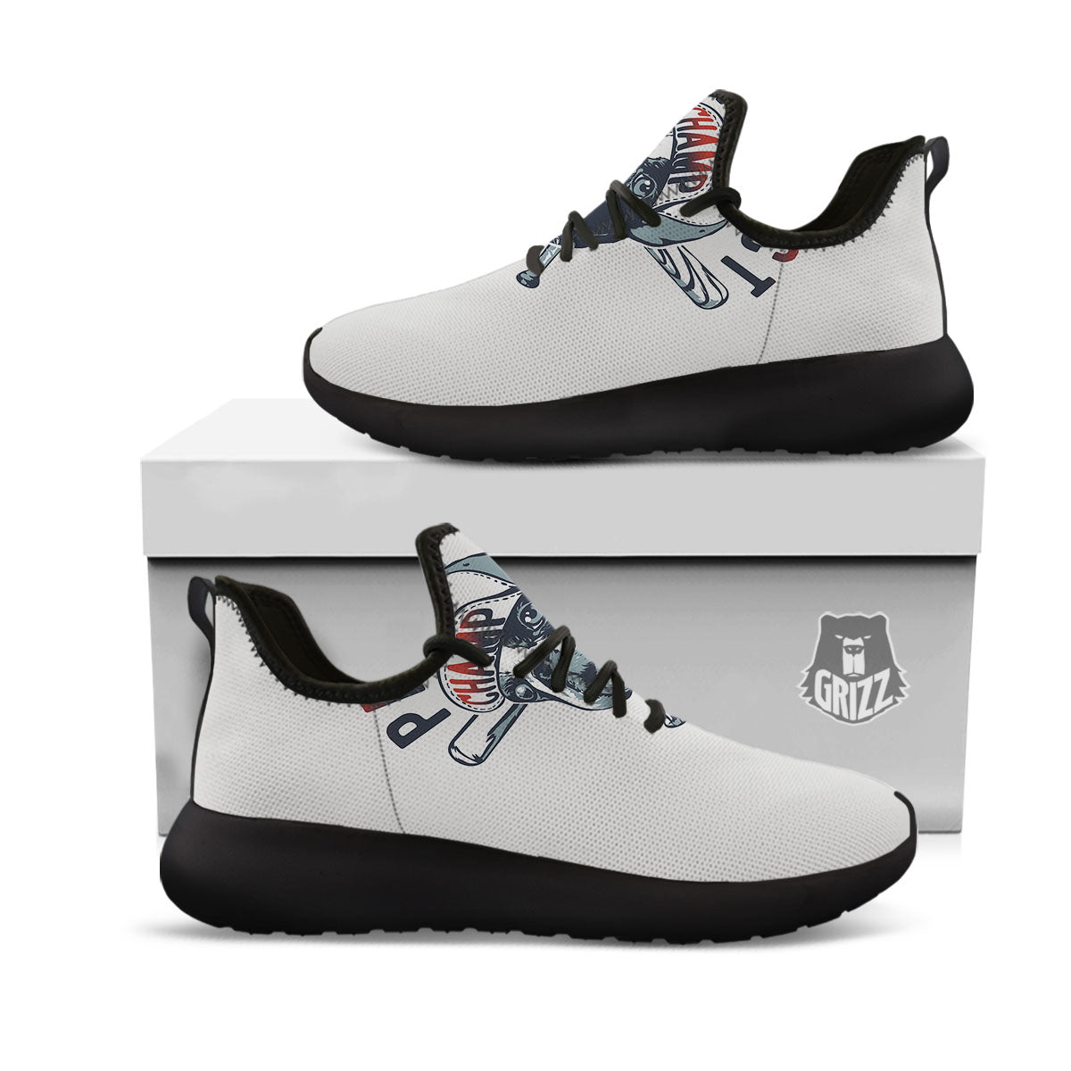 Puppy French Bulldog And Baseball Print Black Athletic Shoes-grizzshop