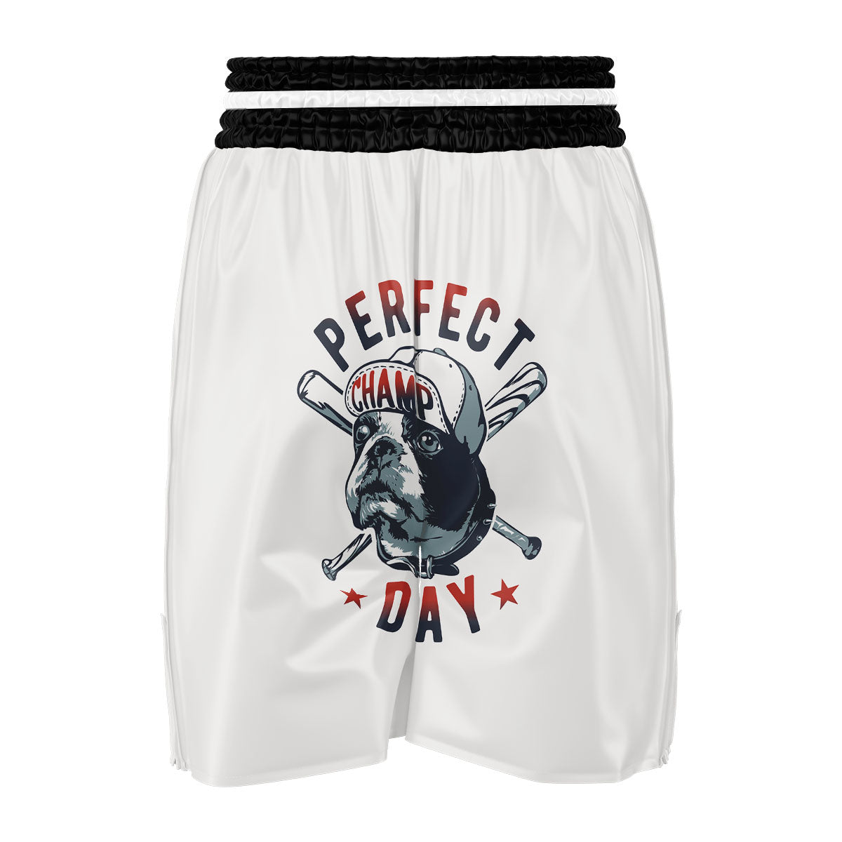 Puppy French Bulldog And Baseball Print Boxing Shorts-grizzshop
