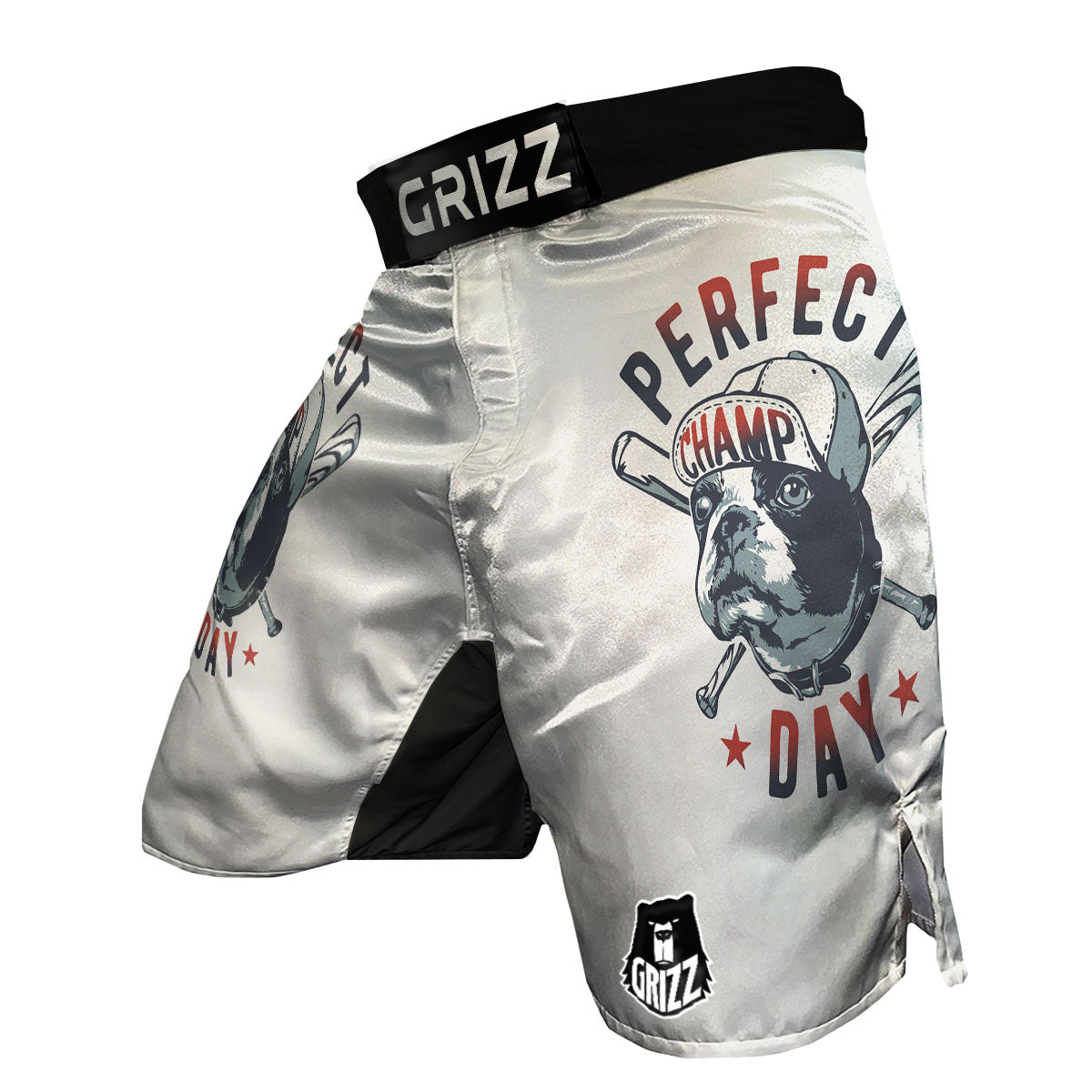 Puppy French Bulldog And Baseball Print MMA Shorts-grizzshop