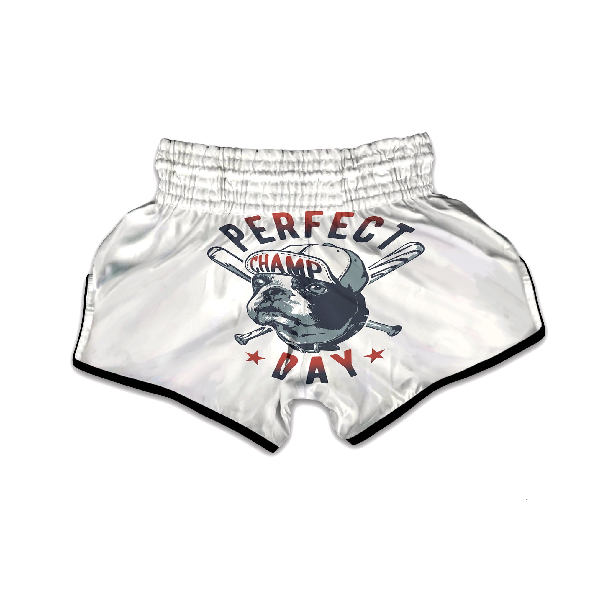 Puppy French Bulldog And Baseball Print Muay Thai Boxing Shorts-grizzshop