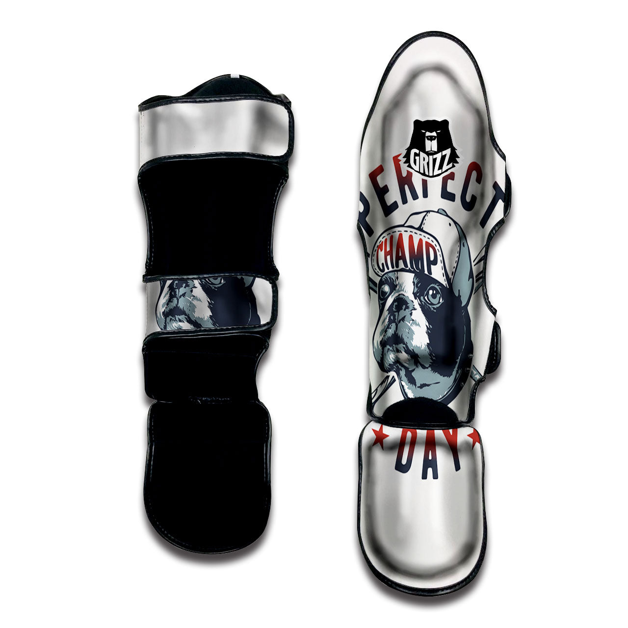 Puppy French Bulldog And Baseball Print Muay Thai Shin Guards-grizzshop