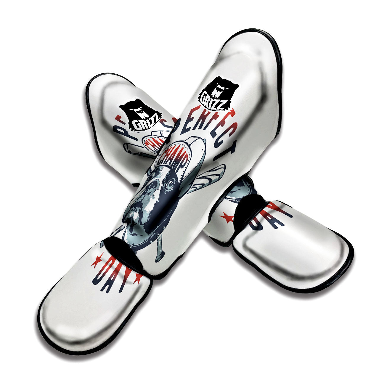 Puppy French Bulldog And Baseball Print Muay Thai Shin Guards-grizzshop
