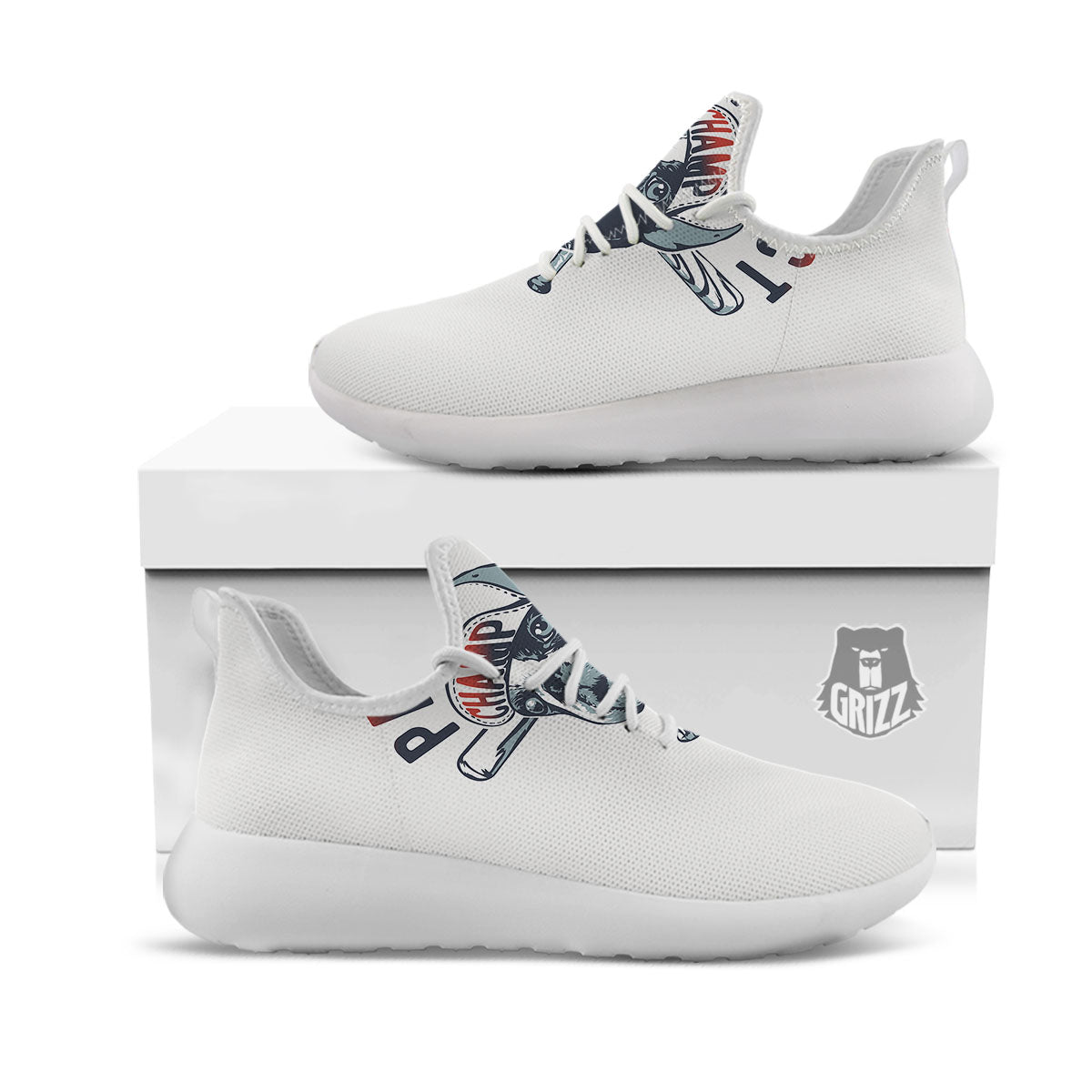 Puppy French Bulldog And Baseball Print White Athletic Shoes-grizzshop