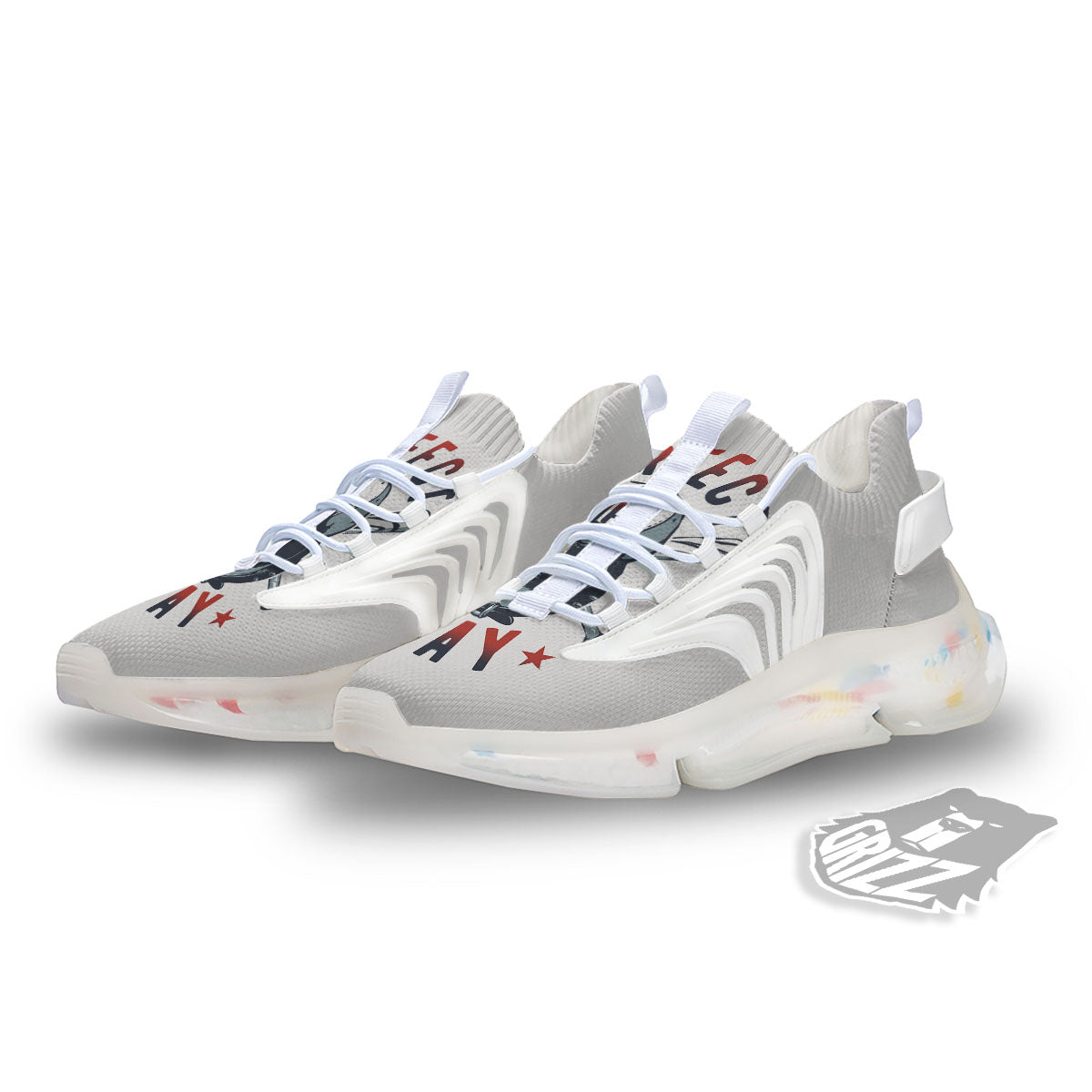 Puppy French Bulldog And Baseball Print White Gym Shoes-grizzshop