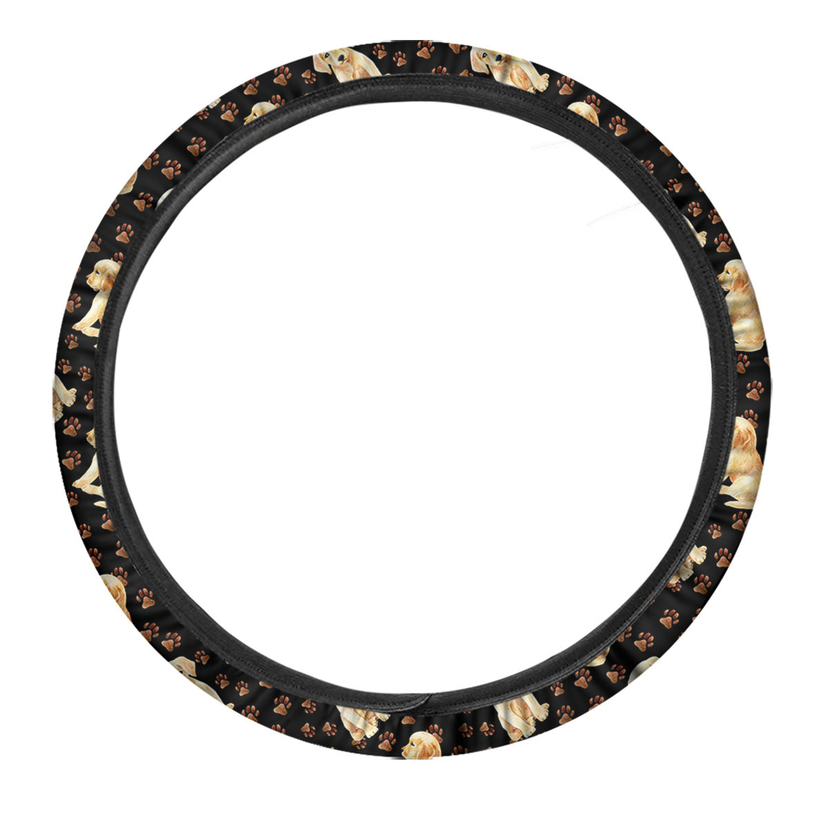Puppy Labrador Retriever Print Pattern Car Steering Wheel Cover-grizzshop