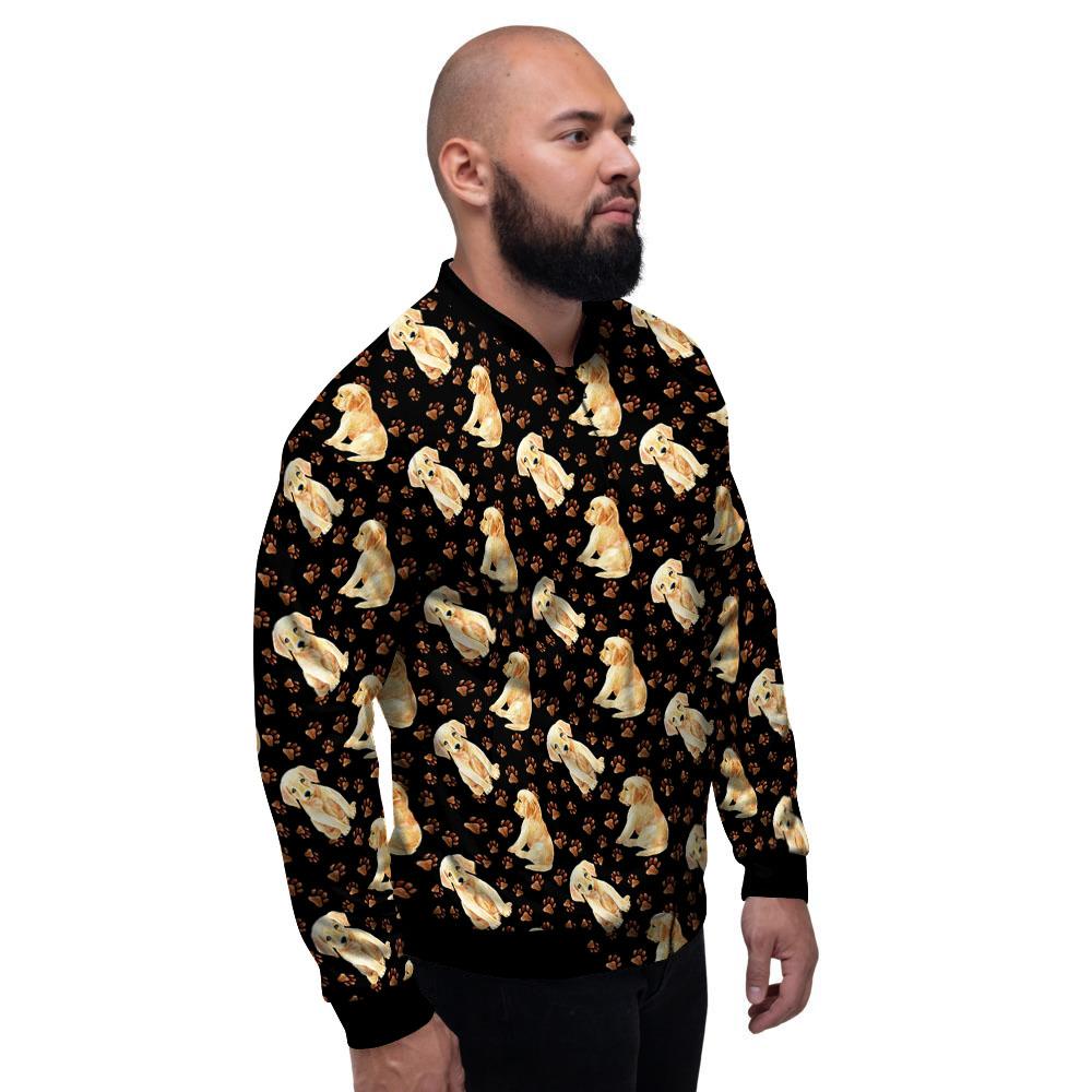 Puppy Labrador Retriever Print Pattern Men's Bomber Jacket-grizzshop