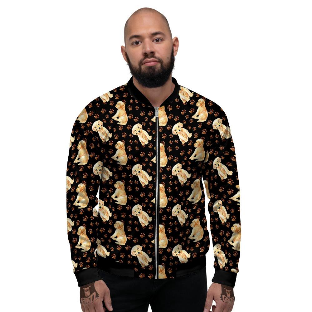 Puppy Labrador Retriever Print Pattern Men's Bomber Jacket-grizzshop