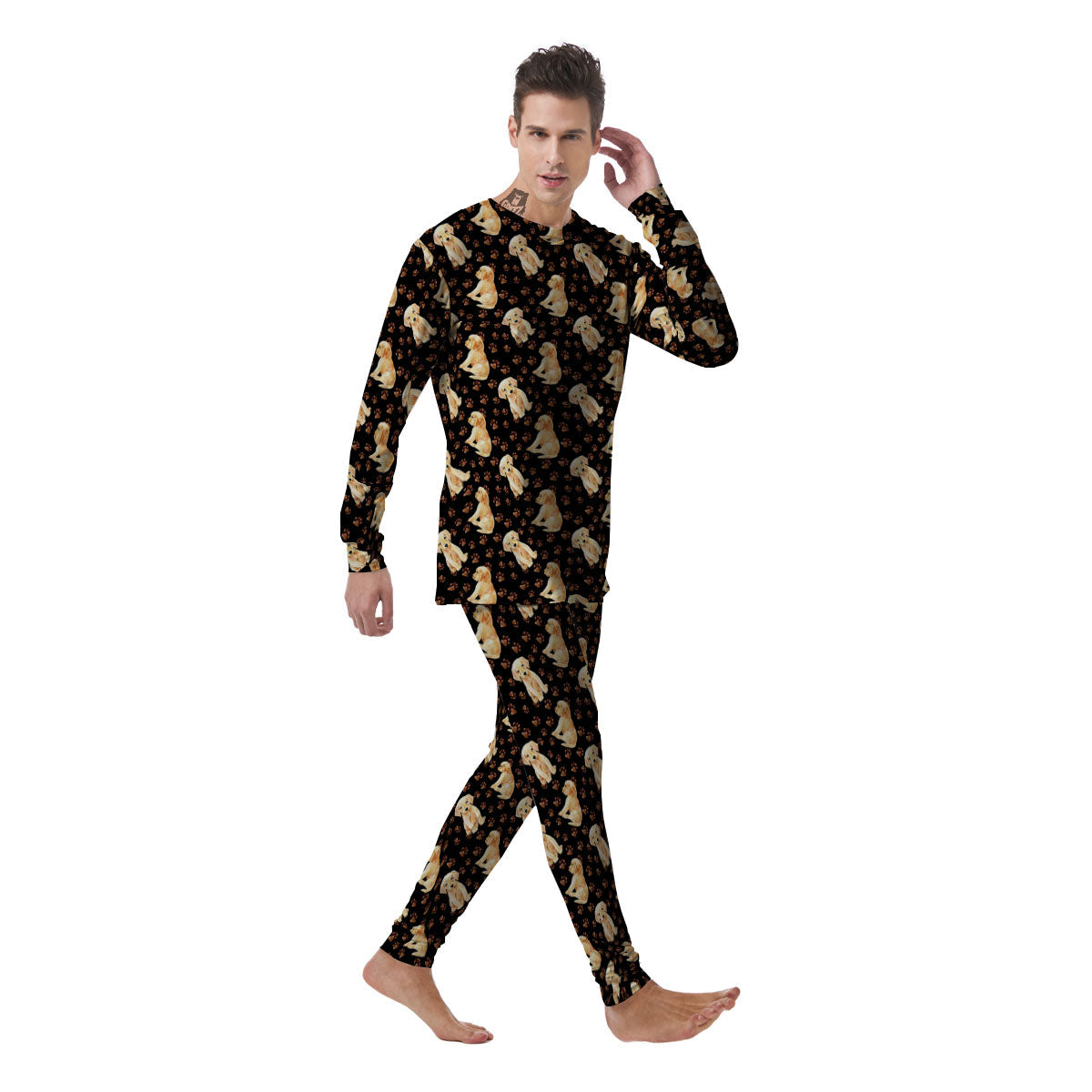 Puppy Labrador Retriever Print Pattern Men's Pajamas-grizzshop