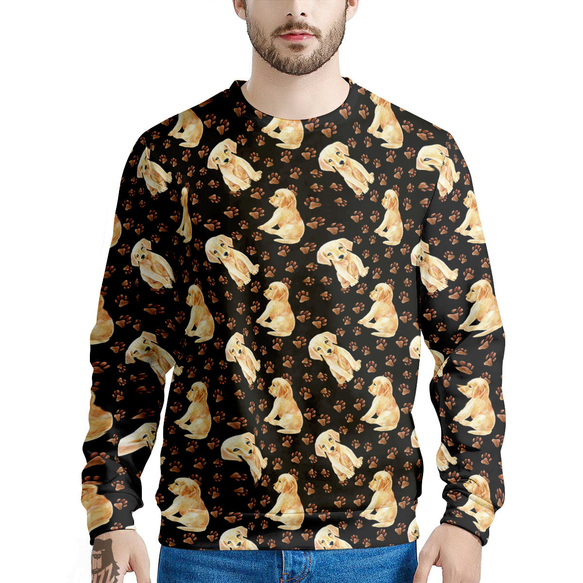 Puppy Labrador Retriever Print Pattern Men's Sweatshirt-grizzshop