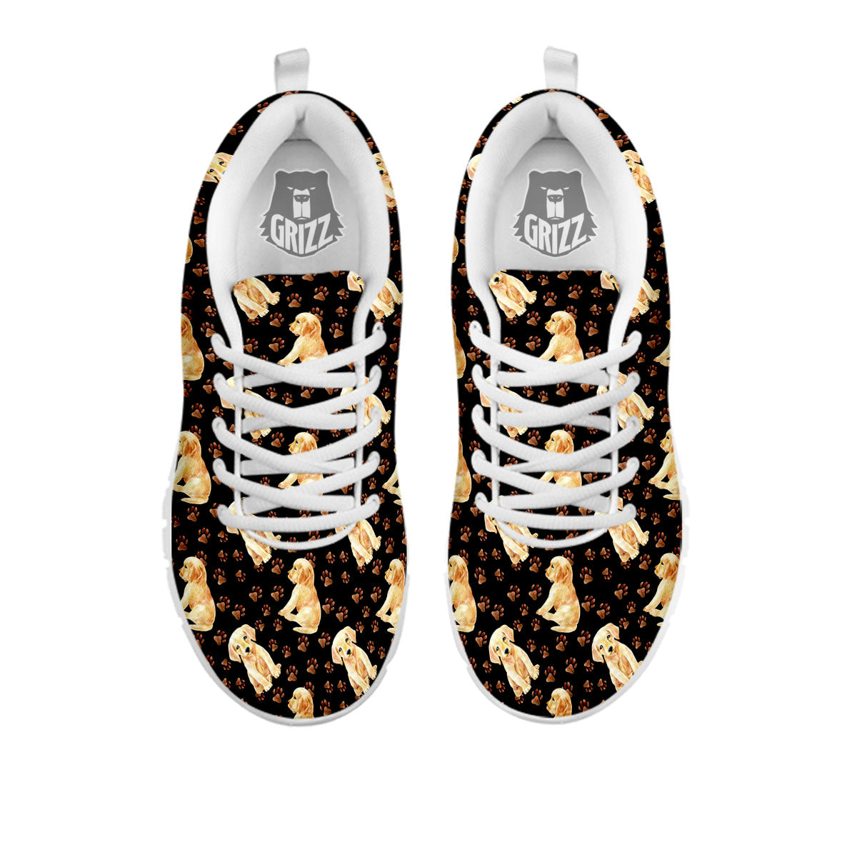 Puppy Labrador Retriever Print Pattern White Sneaker-grizzshop