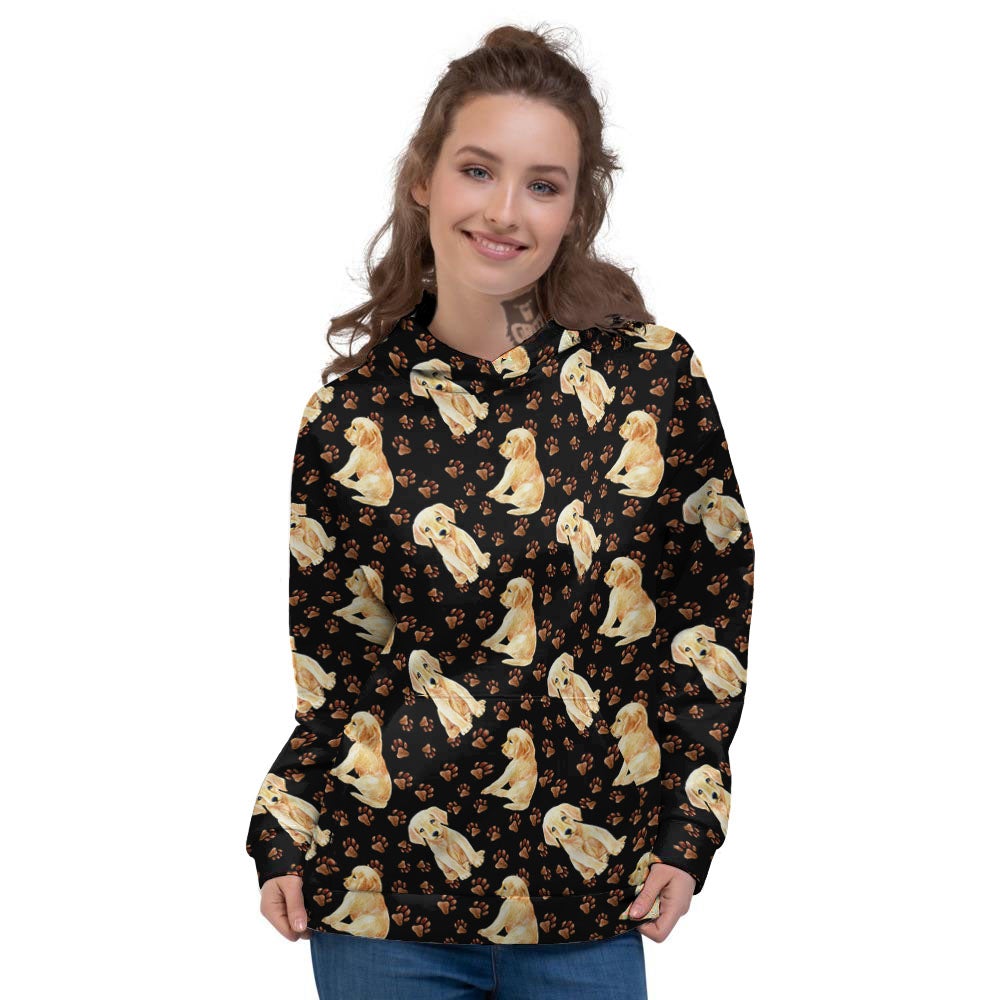 Puppy Labrador Retriever Print Pattern Women's Hoodie-grizzshop