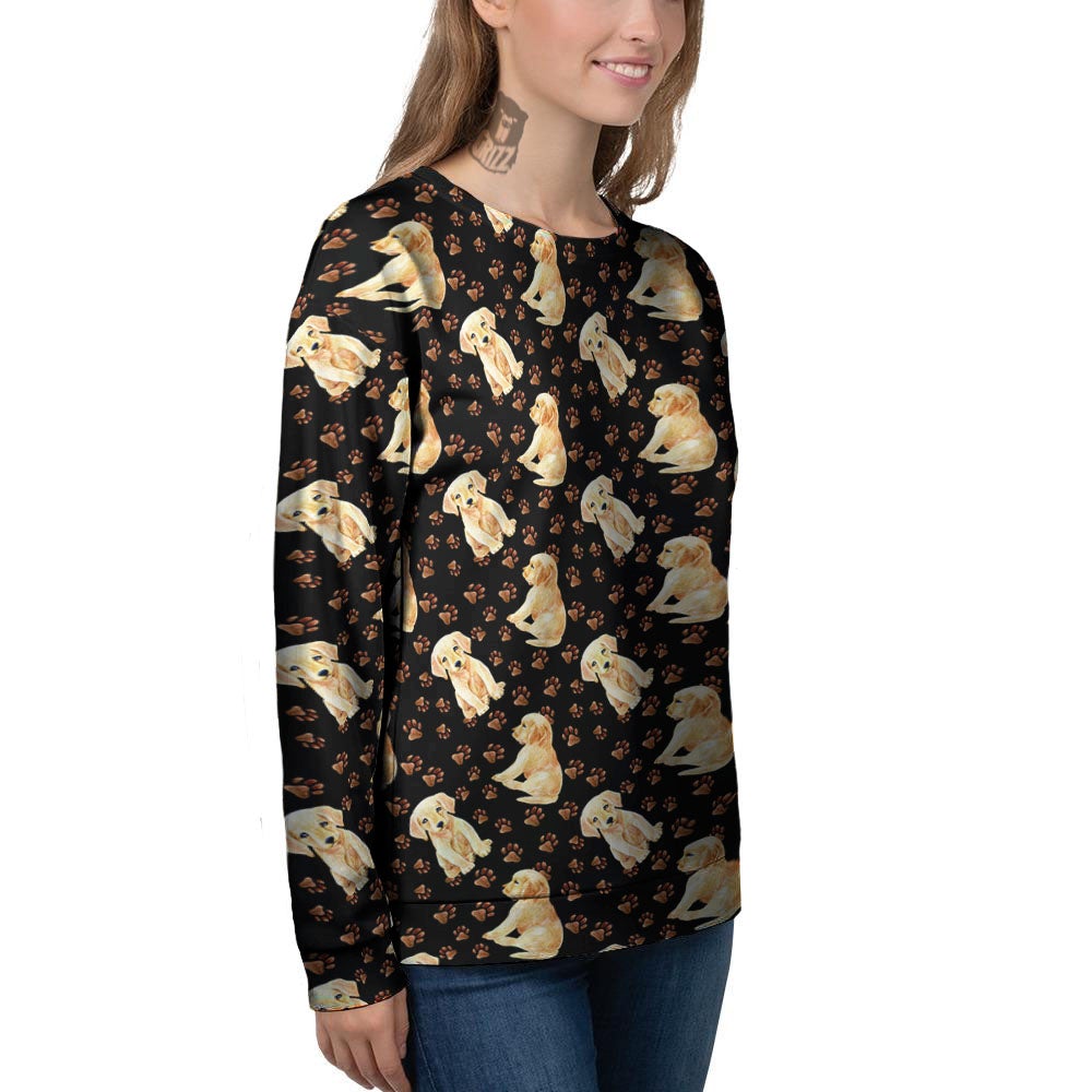 Puppy Labrador Retriever Print Pattern Women's Sweatshirt-grizzshop