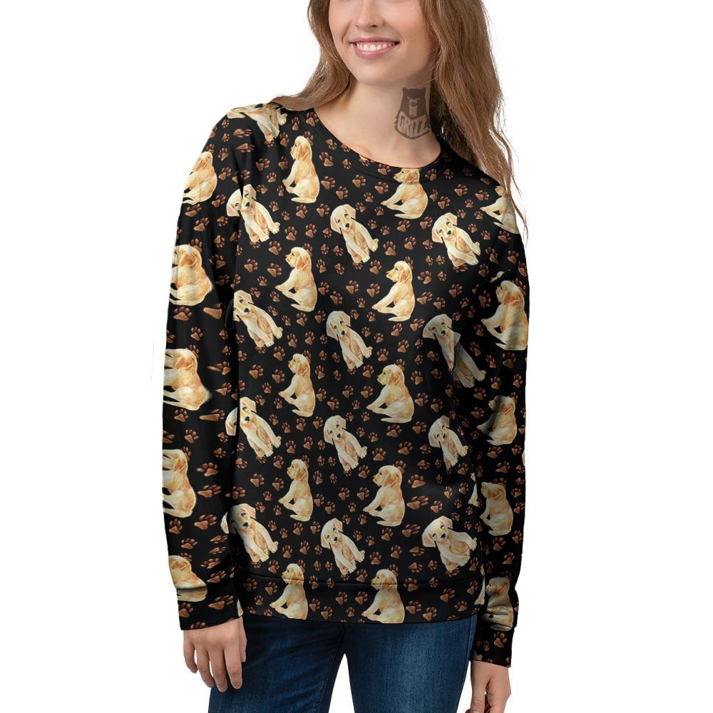 Puppy Labrador Retriever Print Pattern Women's Sweatshirt-grizzshop