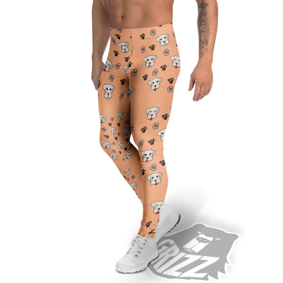 Puppy Shih Tzu Print Pattern Men's Leggings-grizzshop