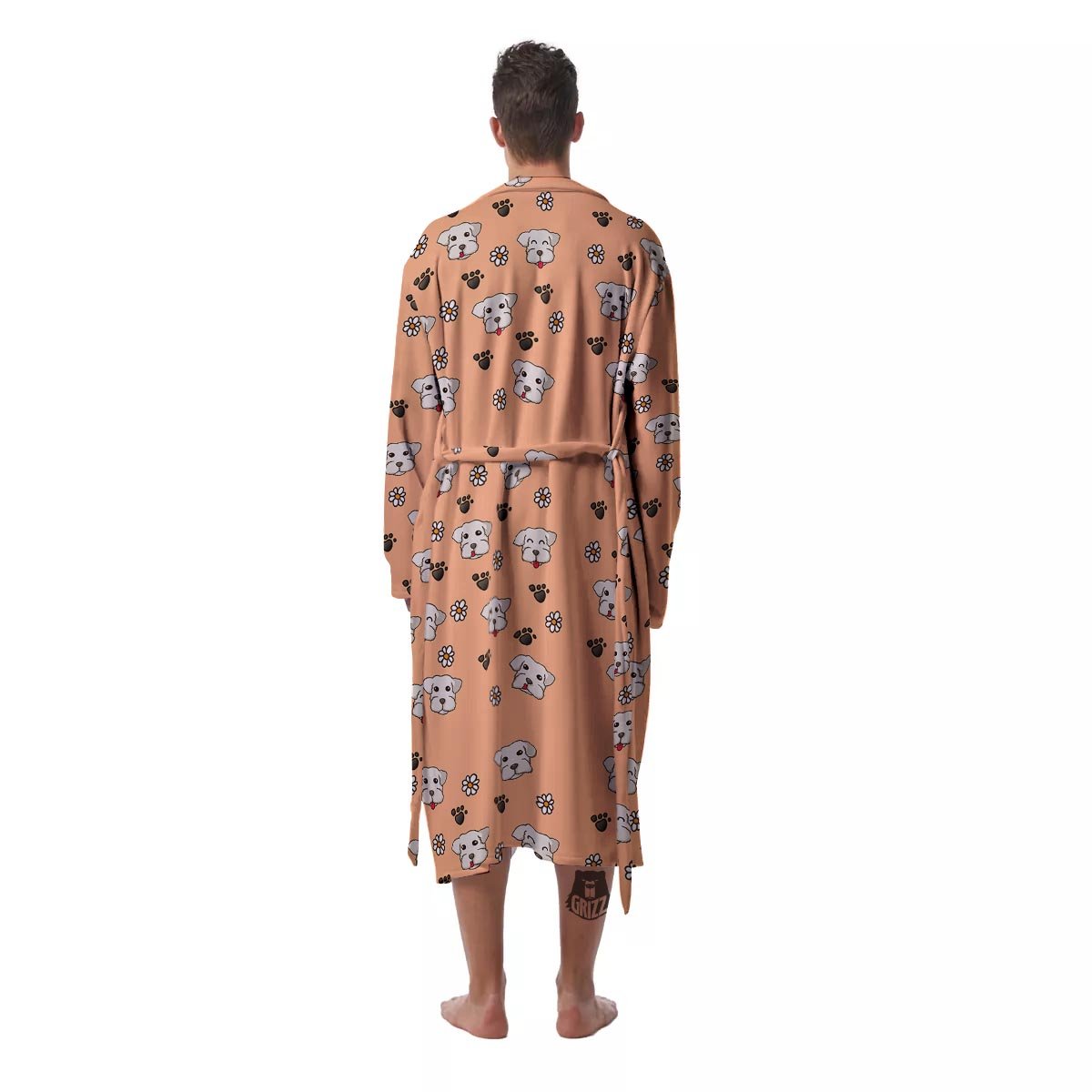 Puppy Shih Tzu Print Pattern Men's Robe-grizzshop