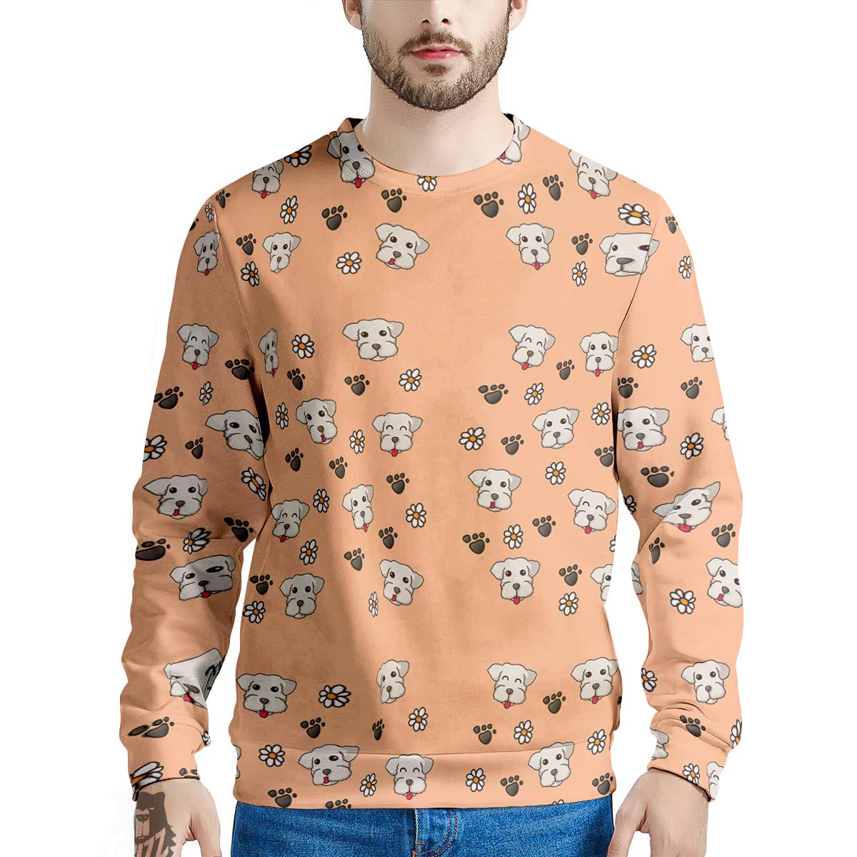 Puppy Shih Tzu Print Pattern Men's Sweatshirt-grizzshop