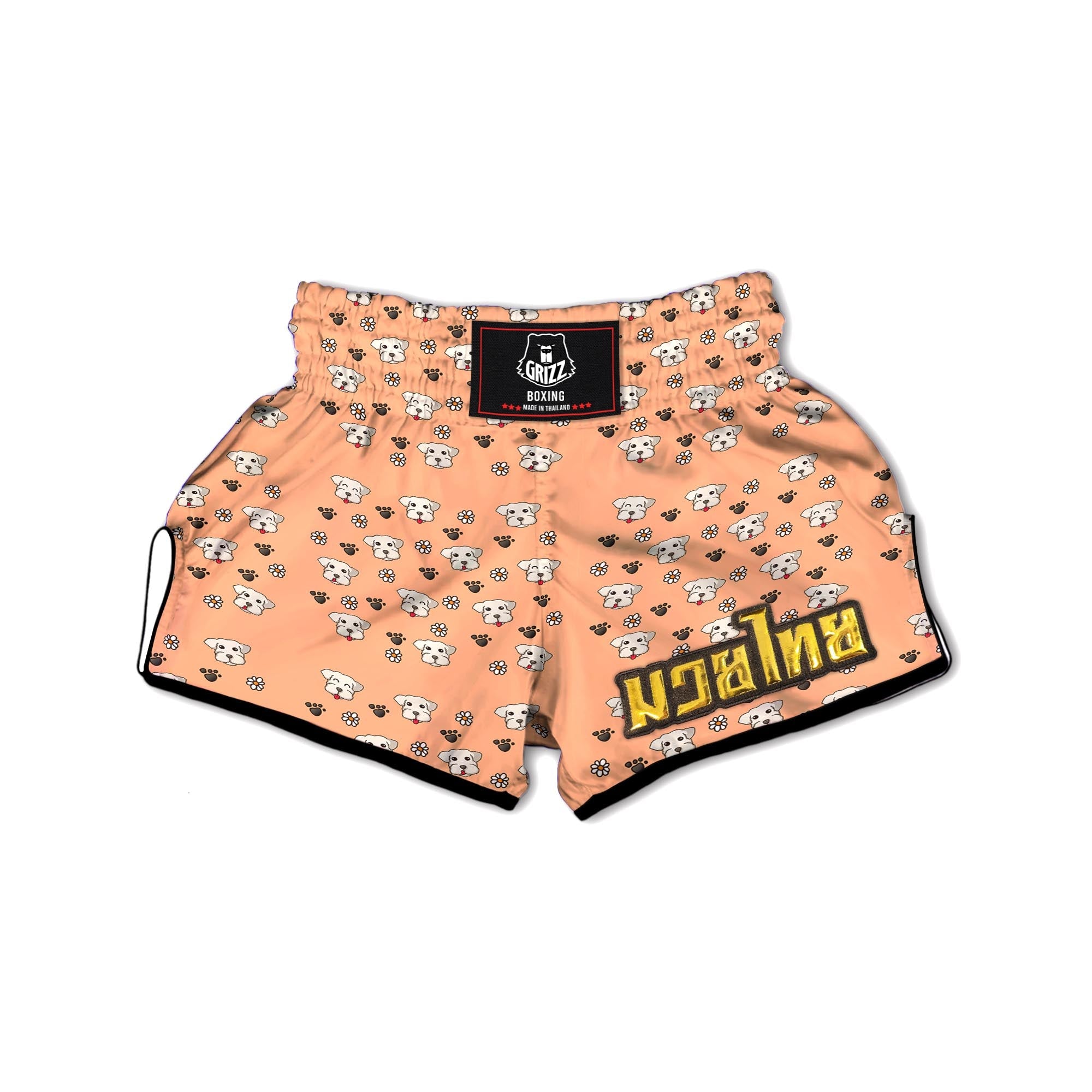 Puppy Shih Tzu Print Pattern Muay Thai Boxing Shorts-grizzshop