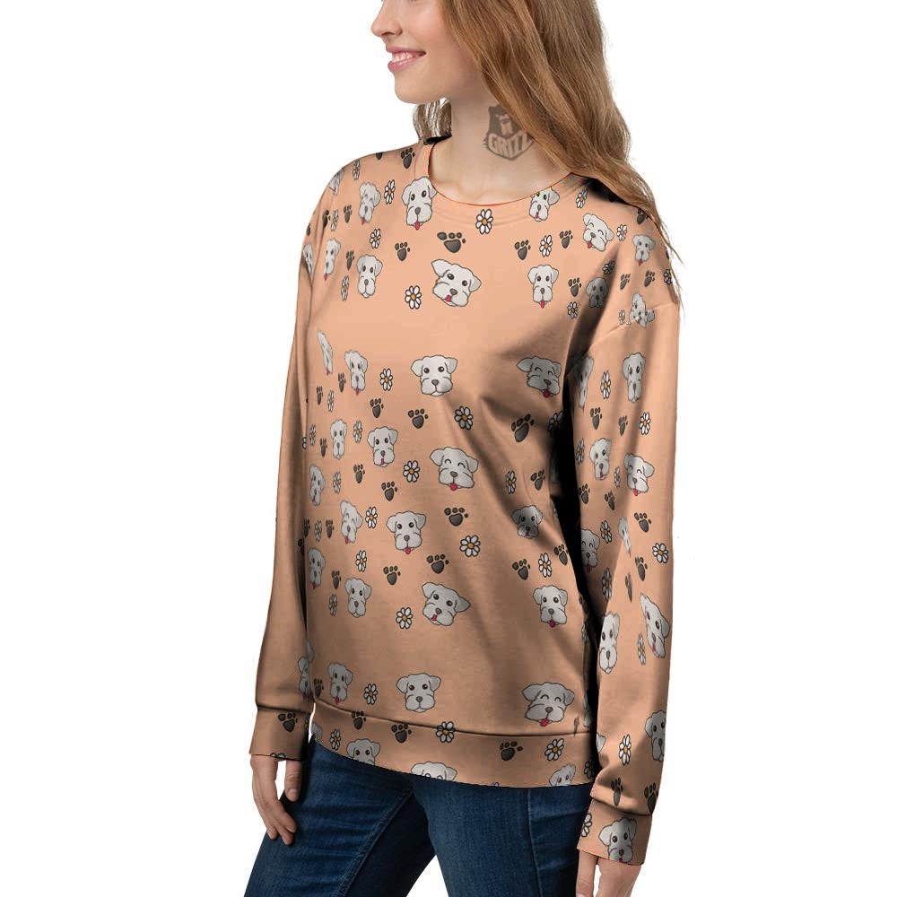 Puppy Shih Tzu Print Pattern Women's Sweatshirt-grizzshop