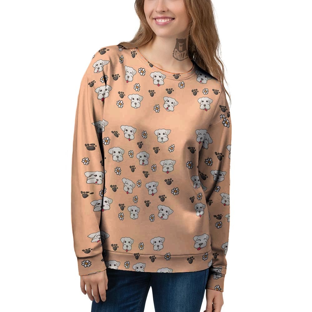 Puppy Shih Tzu Print Pattern Women's Sweatshirt-grizzshop