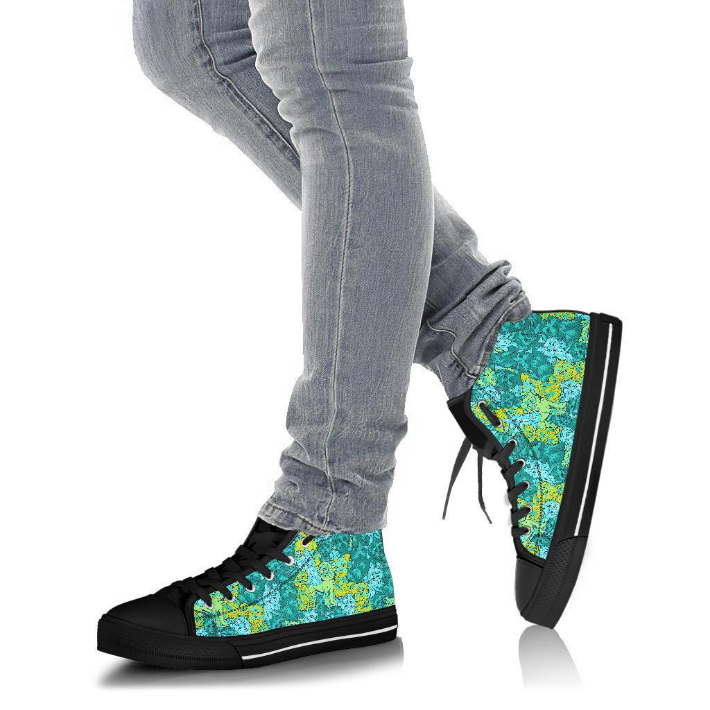 Puppy Yorkshire Terrier Dog Pattern Print Men Women's High Top Shoes-grizzshop