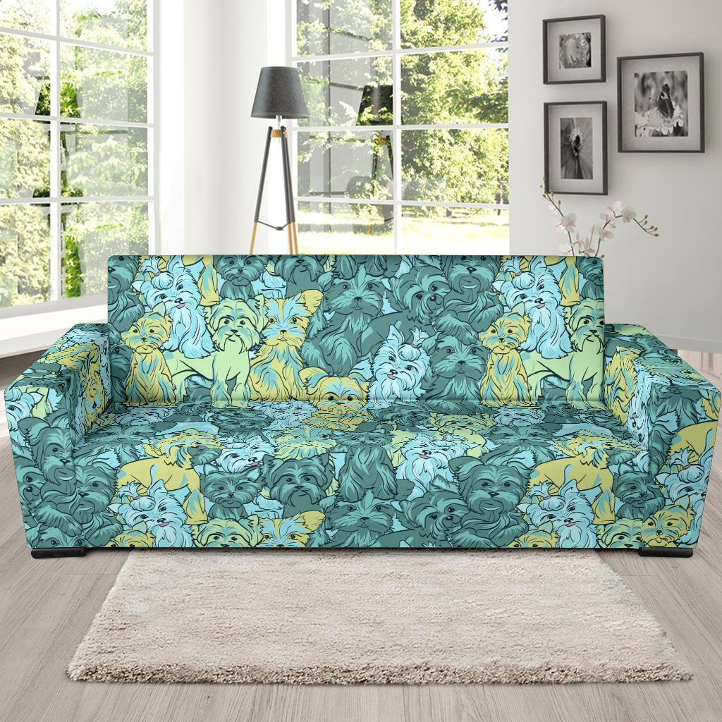 Puppy Yorkshire Terrier Dog Pattern Print Sofa Covers-grizzshop