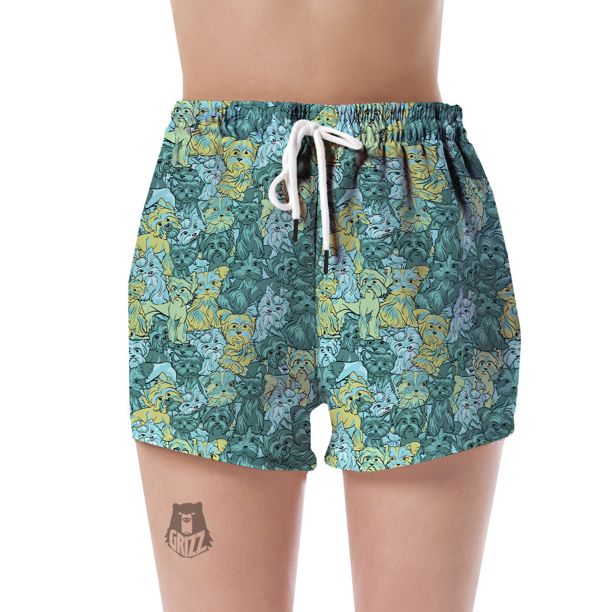 Puppy Yorkshire Terrier Dog Pattern Print Women's Shorts-grizzshop