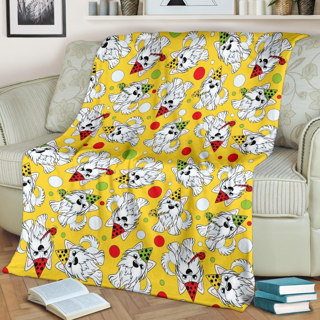 Puppy Yorkshire Terrier Dog Print Pattern Blanket-grizzshop