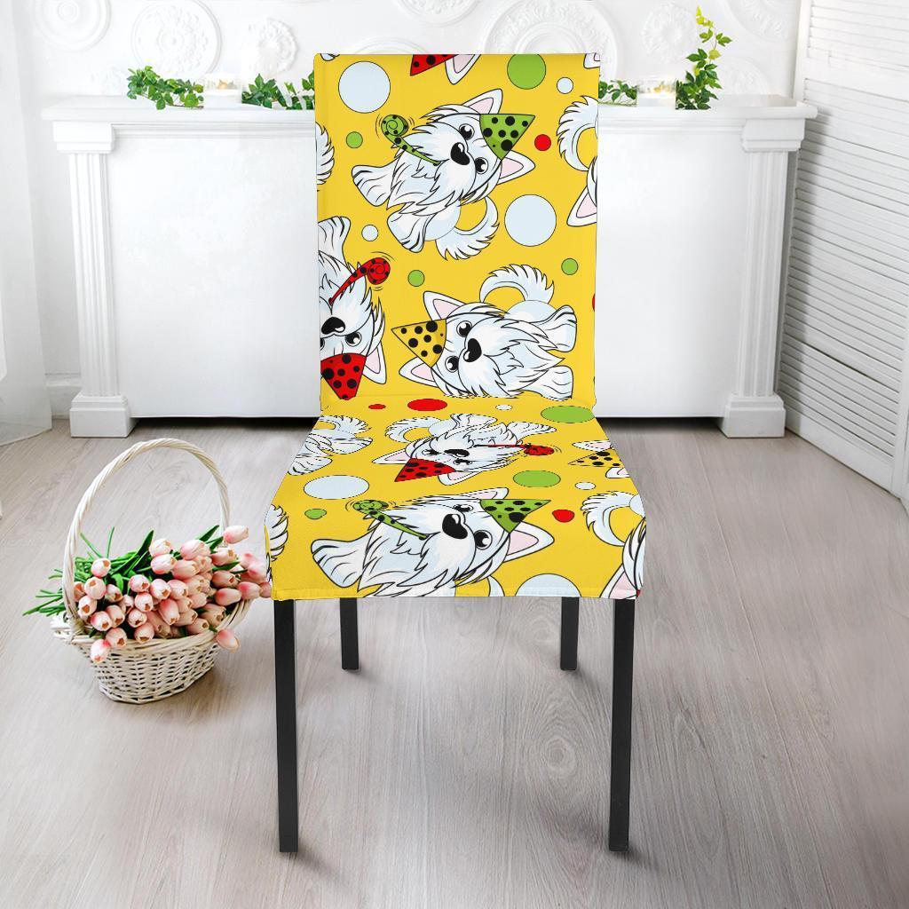 Puppy Yorkshire Terrier Dog Print Pattern Chair Cover-grizzshop