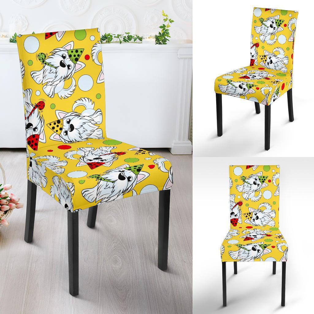 Puppy Yorkshire Terrier Dog Print Pattern Chair Cover-grizzshop