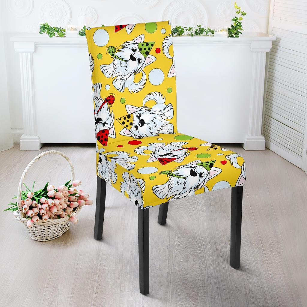 Puppy Yorkshire Terrier Dog Print Pattern Chair Cover-grizzshop