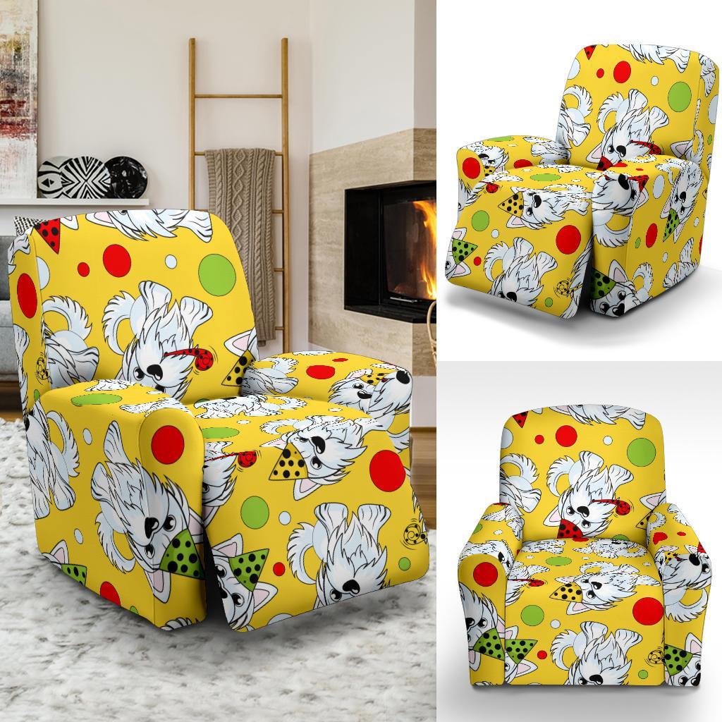 Puppy Yorkshire Terrier Dog Print Pattern Recliner Cover-grizzshop