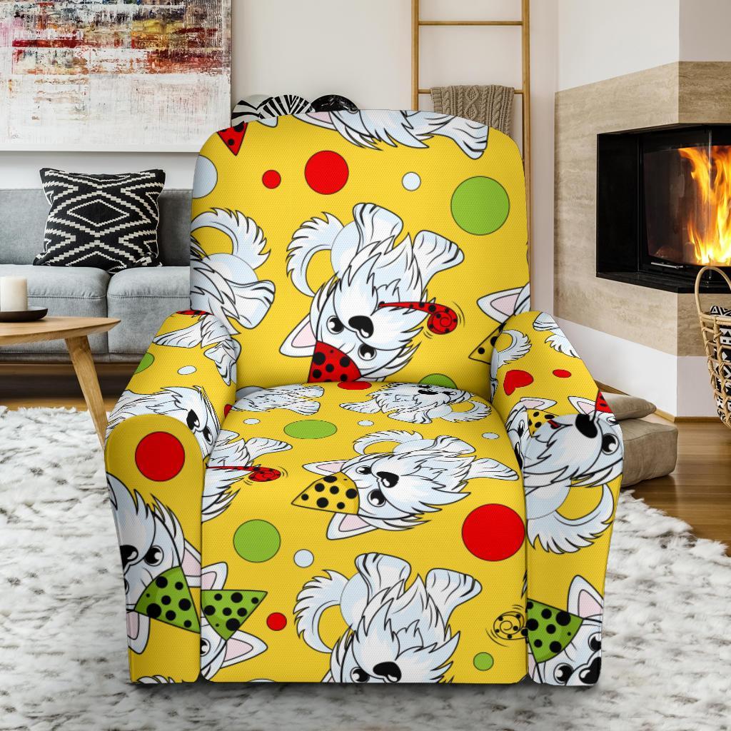 Puppy Yorkshire Terrier Dog Print Pattern Recliner Cover-grizzshop