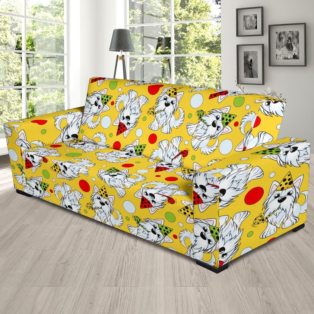 Puppy Yorkshire Terrier Dog Print Pattern Sofa Covers-grizzshop