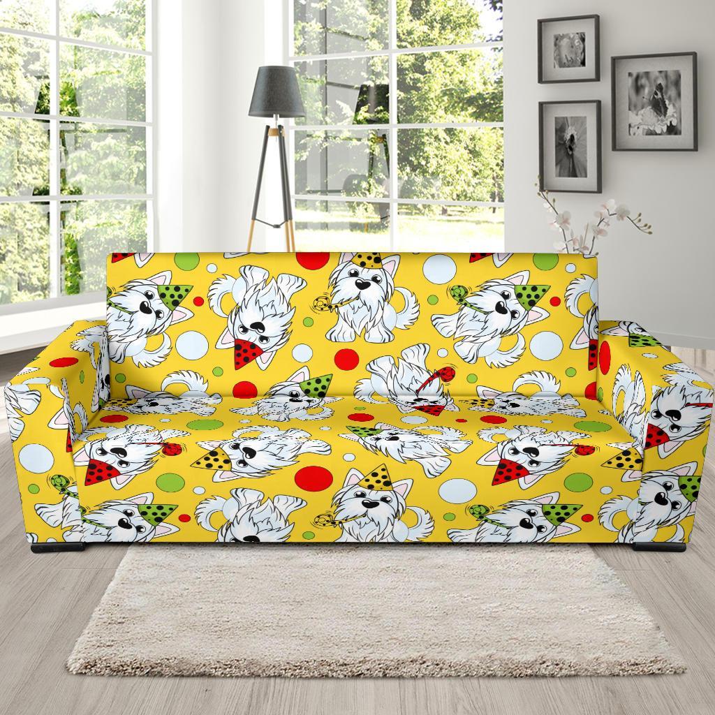 Puppy Yorkshire Terrier Dog Print Pattern Sofa Covers-grizzshop