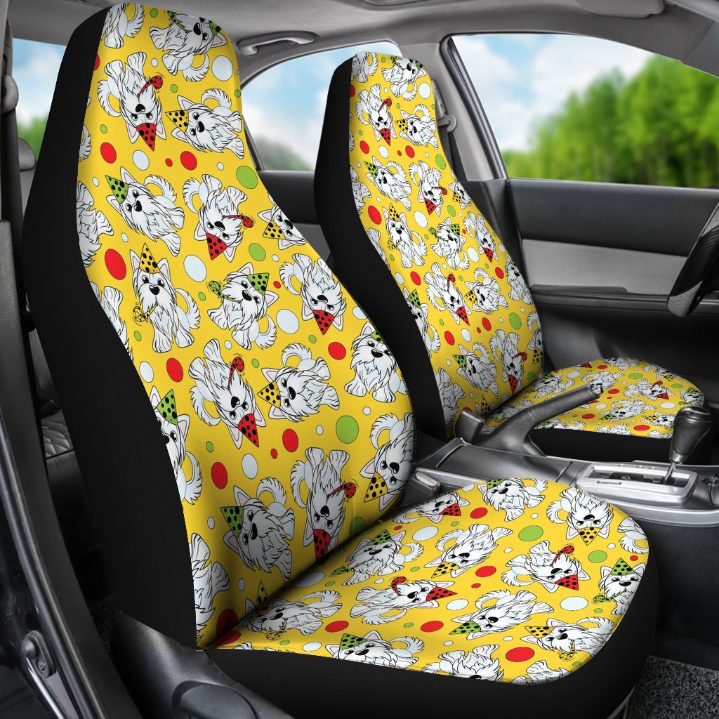 Puppy Yorkshire Terrier Dog Print Pattern Universal Fit Car Seat Cover-grizzshop