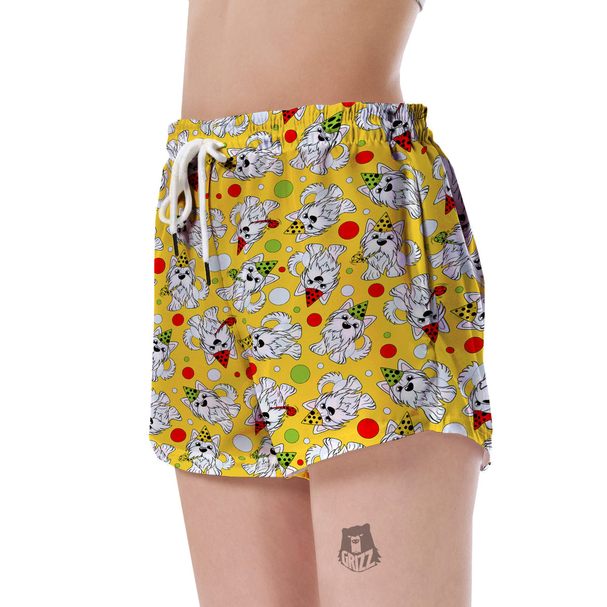 Puppy Yorkshire Terrier Dog Print Pattern Women's Shorts-grizzshop