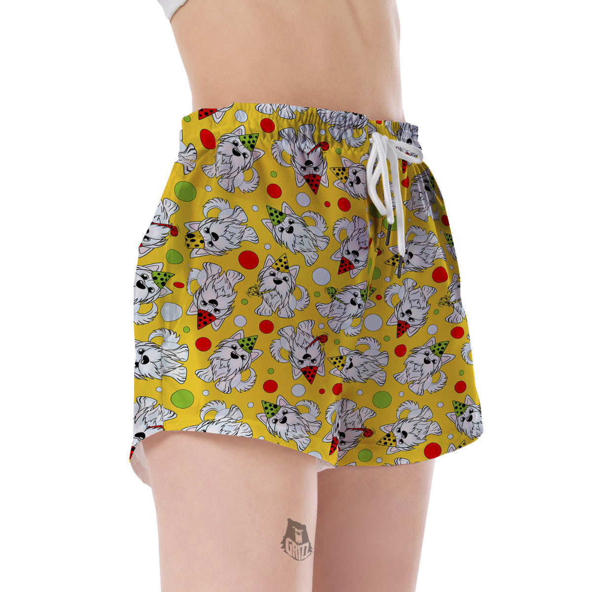 Puppy Yorkshire Terrier Dog Print Pattern Women's Shorts-grizzshop