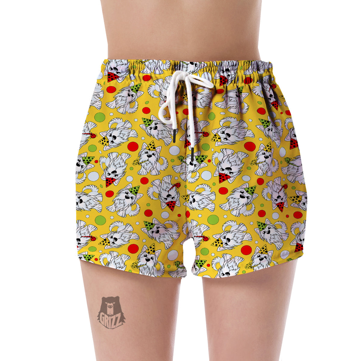 Puppy Yorkshire Terrier Dog Print Pattern Women's Shorts-grizzshop
